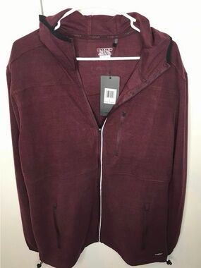Men's Lightweight Maroon Hooded Shirt Jacket